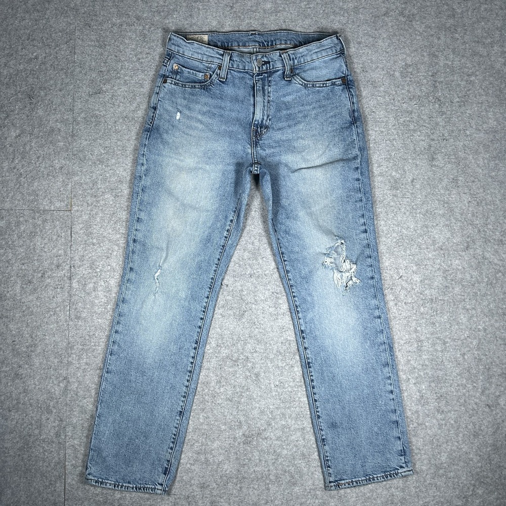 Levi's 541 Denim Jeans Mens 30x30 Light Blue Athletic Taper Distressed Stretch